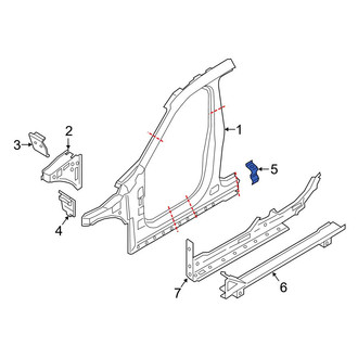 BMW OE - Left Body B-Pillar Reinforcement