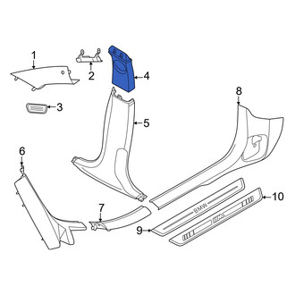 BMW OE - Left Upper Door Pillar Post Trim Set