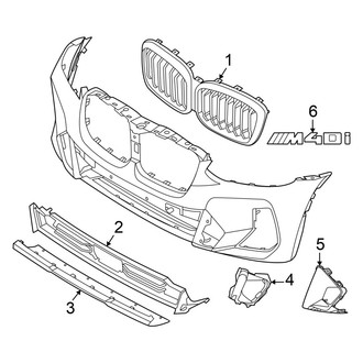 BMW OE - Front Bumper & Grille - Grille & Components (With M Type), (M40i / xDrive30i)