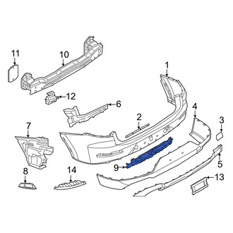 BMW OE - Rear Lower Bumper Cover Support Rail