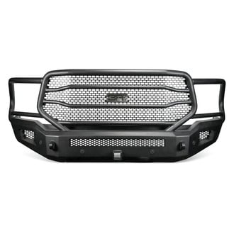Body Armor 4x4® - Ambush XT Full Width Black Powder Coated Front HD Bumper with Grille Guard and 2" Hitch Receiver