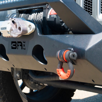 Body Armor 4x4® - Orion Mid Width Black Powder Coated Front Winch HD Bumper with Hoop