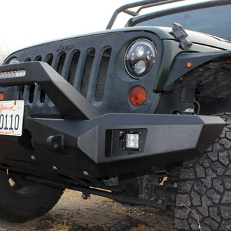 Body Armor 4x4® - Orion Full Width Black Powder Coated Front Winch HD Bumper with Hoop