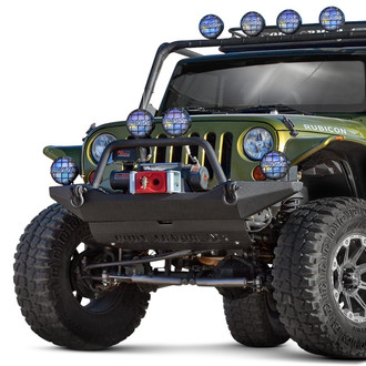 Body Armor 4x4® - Full Width Black Front Winch HD Bumper with Hoop