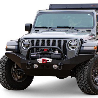 Body Armor 4x4® - Full Width Black Front Winch HD Bumper