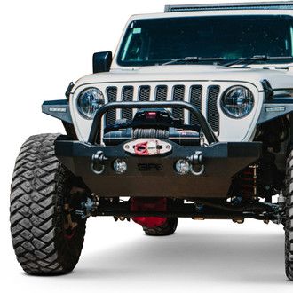 Body Armor 4x4® - Mid Width Black Front Winch HD Bumper