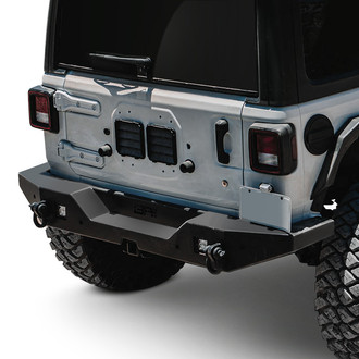 Body Armor 4x4® - Base Full Width Black Powder Coated Rear HD Bumper With Tire Carrier Mount