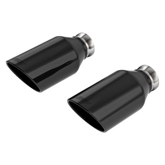 Borla® - 304 SS Round Angle Cut Black Chrome Exhaust Tips