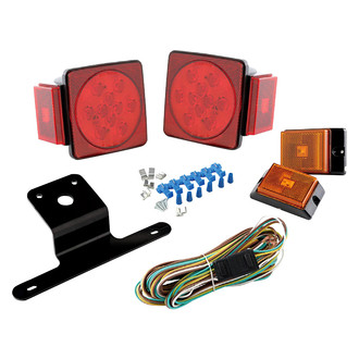 Boxer Tools® - 4" Red/Amber Square LED Combination Tail Lights