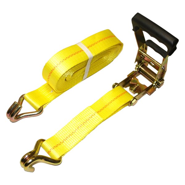 Boxer Tools® - Rubber Handle Ratchet Tie Downs with J Hooks