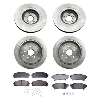 bproauto® - Front and Rear Brake Kit with Semi-Metallic Pads