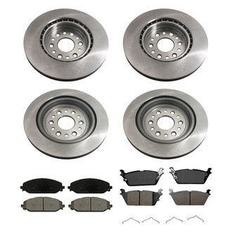 bproauto® - Front and Rear Brake Kit with Semi-Metallic Pads