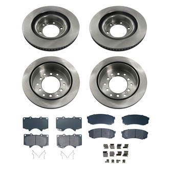 bproauto® - Front and Rear Brake Kit with Semi-Metallic Pads