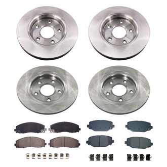 bproauto® - Front and Rear Brake Kit with Semi-Metallic Pads