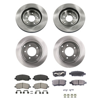 bproauto® - Front and Rear Brake Kit with Semi-Metallic Pads