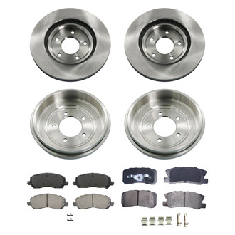 bproauto® - Front and Rear Brake Kit with Semi-Metallic Pads