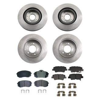 bproauto® - Front and Rear Brake Kit with Semi-Metallic Pads