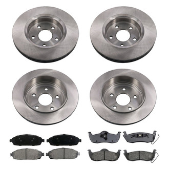 bproauto® - Front and Rear Brake Kit with Semi-Metallic Pads