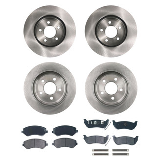 bproauto® - Front and Rear Brake Kit with Semi-Metallic Pads