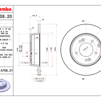 Brembo® - UV Coated Series Plain Solid Rear Brake Rotor