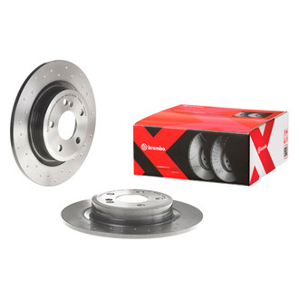 Brembo® - Premium Xtra Cross Drilled UV Coated 1-Piece Rear Brake Rotor