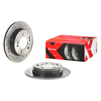 Brembo® - Premium Xtra Cross Drilled UV Coated 1-Piece Rear Brake Rotor