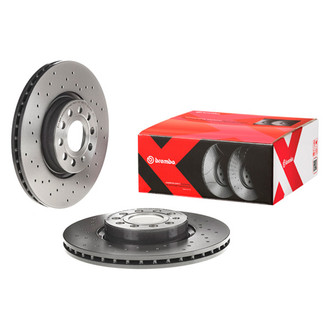 Brembo® - Premium Xtra Cross Drilled UV Coated 1-Piece Front Brake Rotor