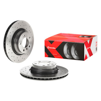 Brembo® - Premium Xtra Cross Drilled UV Coated 1-Piece Front Brake Rotor