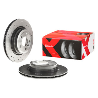 Brembo® - Premium Xtra Cross Drilled UV Coated 1-Piece Rear Brake Rotor