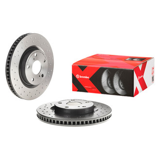Brembo® - Premium Xtra Cross Drilled UV Coated 1-Piece Front Brake Rotor