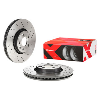 Brembo® - Premium Xtra Cross Drilled UV Coated 1-Piece Front Brake Rotor