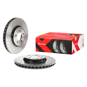 Brembo® - Premium Xtra Cross Drilled UV Coated 1-Piece Front Brake Rotor