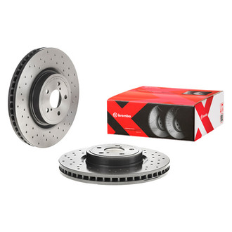 Brembo® - Premium Xtra Cross Drilled UV Coated 1-Piece Front Brake Rotor