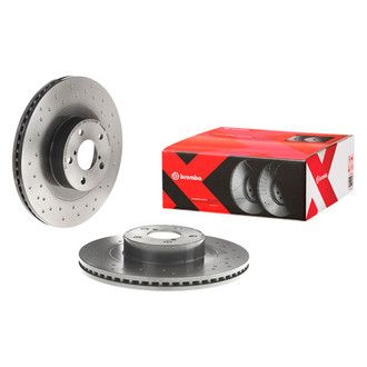 Brembo® - Premium Xtra Cross Drilled UV Coated 1-Piece Front Brake Rotor