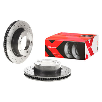 Brembo® - Premium Xtra Cross Drilled UV Coated 1-Piece Front Brake Rotor