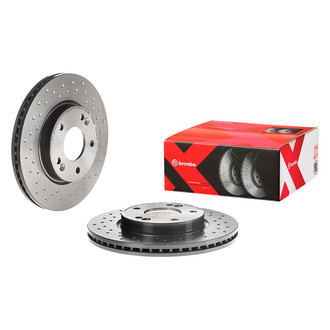 Brembo® - Premium Xtra Cross Drilled UV Coated 1-Piece Brake Rotor