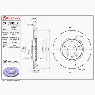 Brembo® - OE Replacement Vented Front Brake Rotor