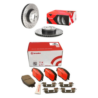 Brembo® - 2-Pc Premium Xtra Cross Drilled UV Coated Brake Rotor Kit