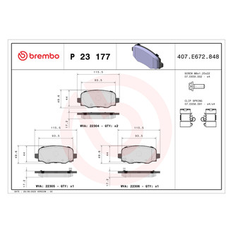 Brembo® - Premium Low-Met OE Equivalent Low-Metallic Rear Brake Pads