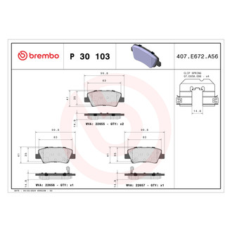 Brembo® - Premium Low-Met OE Equivalent Low-Metallic Rear Brake Pads