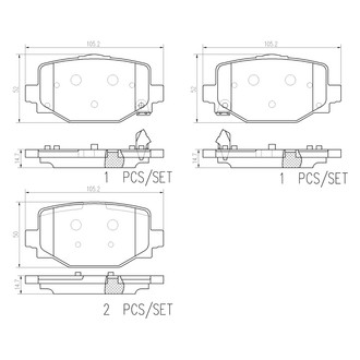 Brembo® - Premium Ceramic Rear Disc Brake Pads