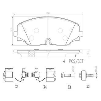 Brembo® - Premium Ceramic Front Disc Brake Pads