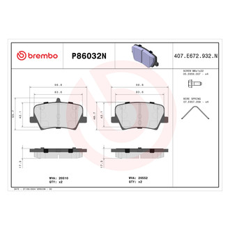 Brembo® - Premium Ceramic Rear Disc Brake Pads