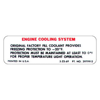 Brothers Trucks® - Caution Cooling System Decal