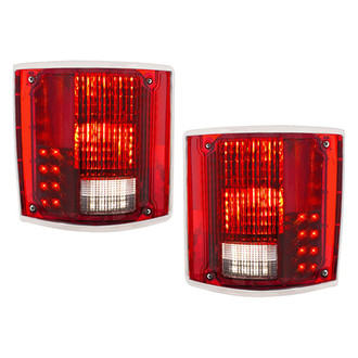Brothers Trucks® - Driver and Passenger Side Chrome/Red Deluxe LED Tail Lights