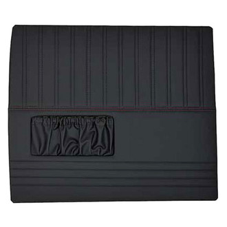 Brothers Trucks® - Sport Pro-Classic Custom Style Front Driver and Passenger Side Door Panels Black Vinyl Cover with Red Contrast Stitching