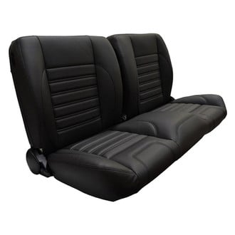 Brothers Trucks® - Sport Split Bench Seat, Black with Blue Stitching