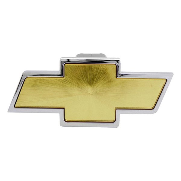 Bully® - Chrome with Gold Center Hitch Cover with Chevy Logo