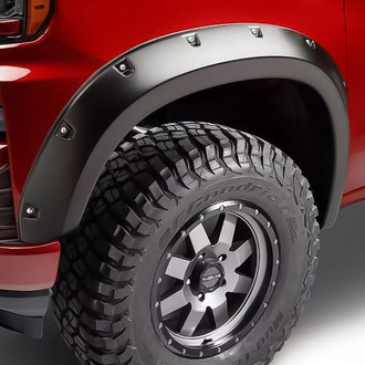 Bushwacker® - Pocket Style™ Smooth Matte Black Front and Rear Fender Flares