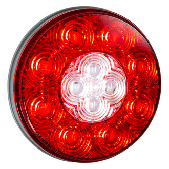Buyers® - Clear/Red Round Recessed Mount LED Combination Tail Light with Backup Light